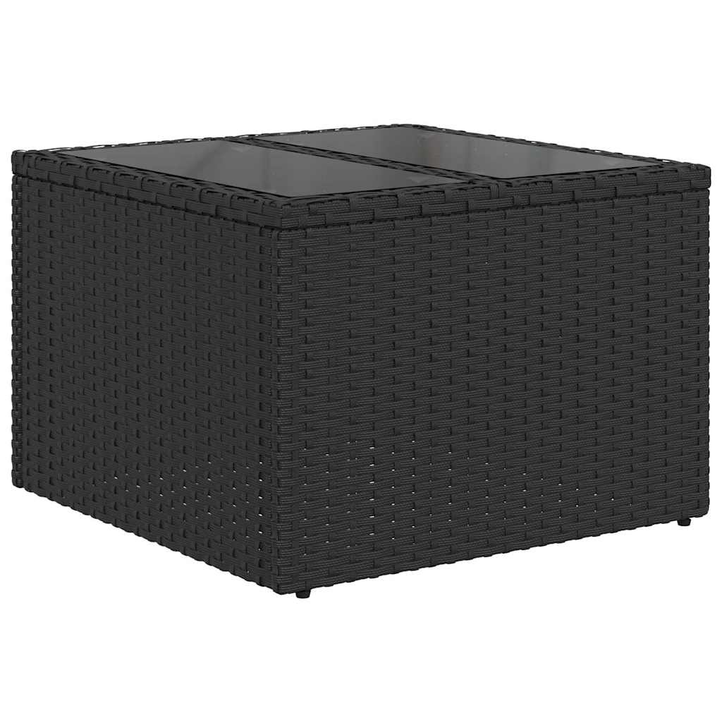 Garten-Sofa-Set 8 pcs Schwarz und Creme 55 x 55 x 37 cm
